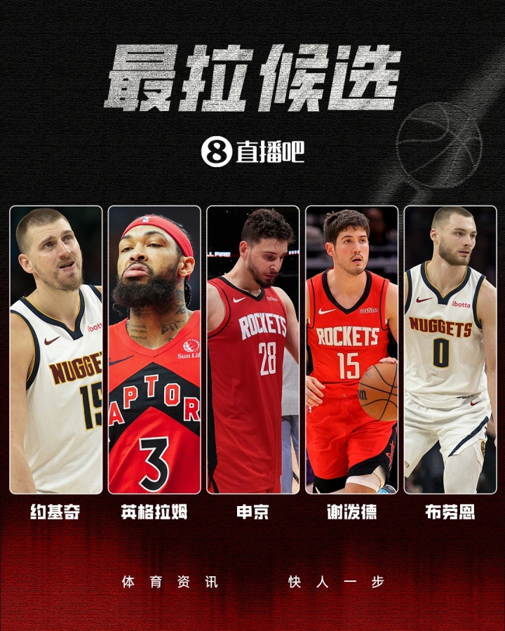吧友评选🤮季后赛首轮最拉球员：申京险胜英格拉姆！